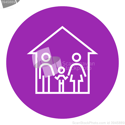 Image of Family house line icon.