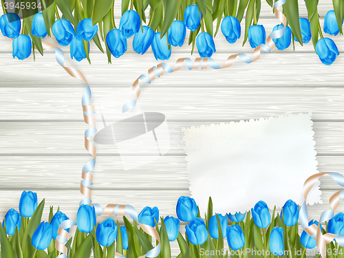 Image of Note with copy space and tulip. EPS 10