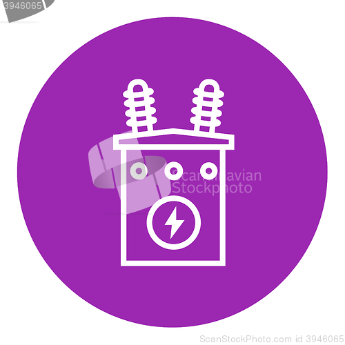 Image of High voltage transformer line icon.