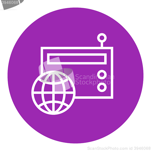 Image of Retro radio line icon.