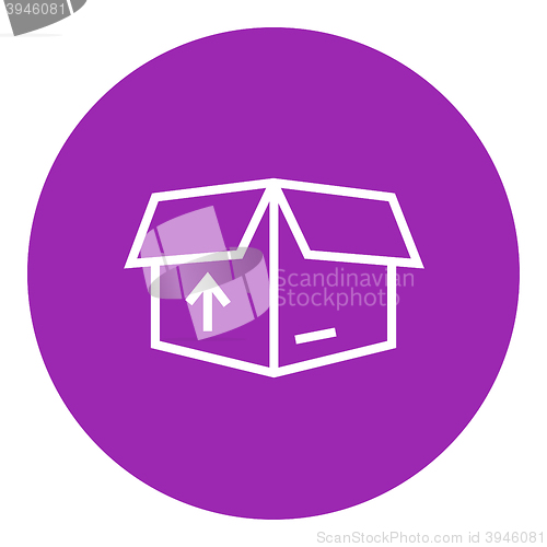 Image of Carton package box line icon.