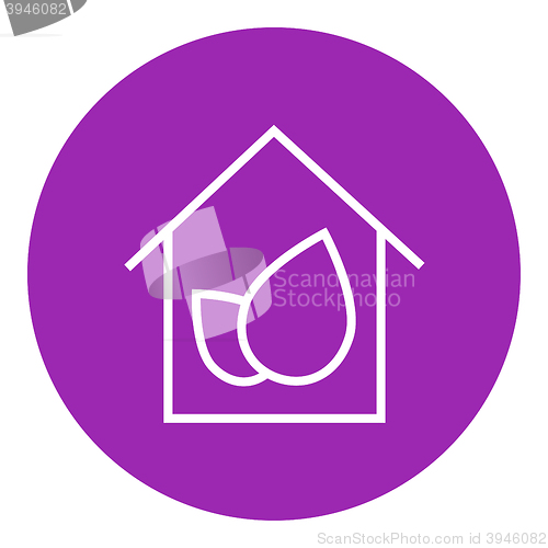 Image of Eco-friendly house line icon.