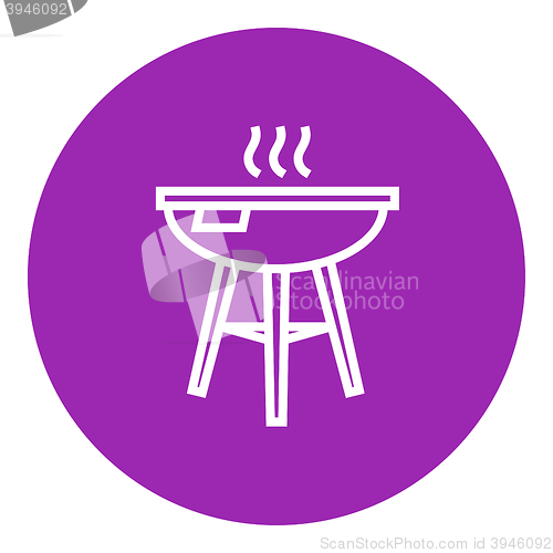 Image of Kettle barbecue grill line icon.