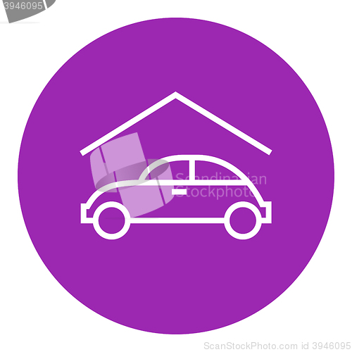 Image of Car garage line icon.