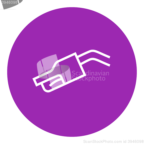 Image of Gasoline pump nozzle line icon.