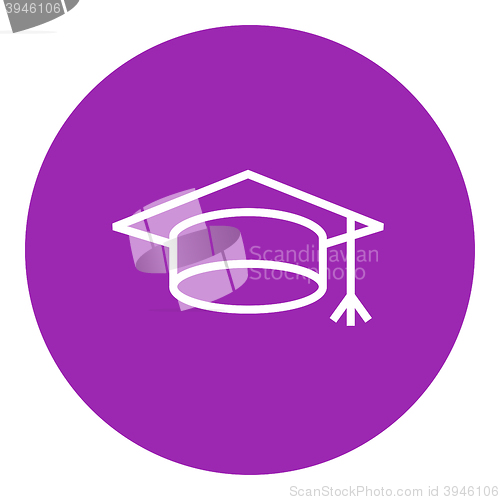 Image of Graduation cap line icon.