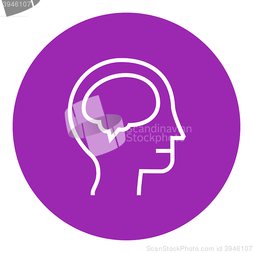 Image of Human head with brain line icon.