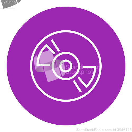 Image of Reel tape deck player recorder line icon.