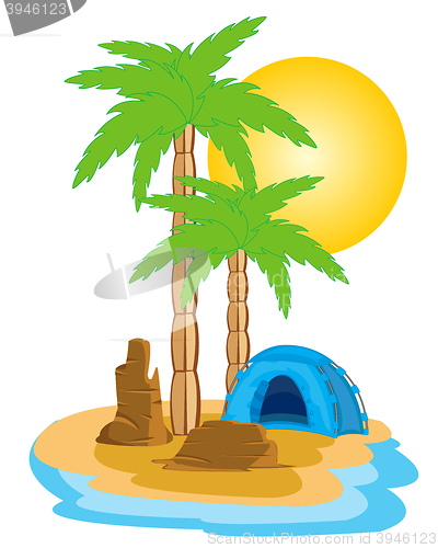 Image of Tent on island