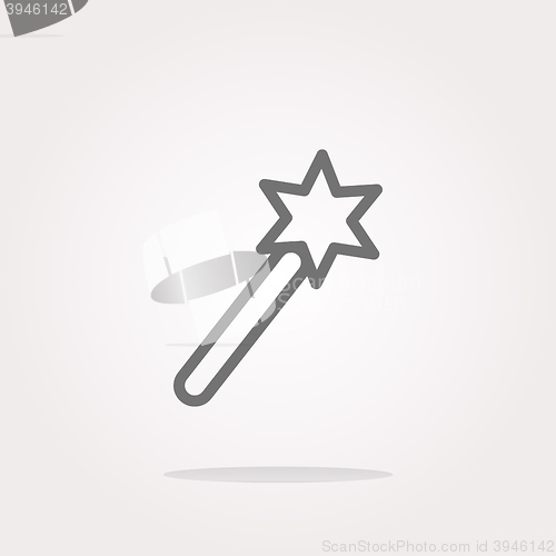 Image of vector Icon magic wand, web button isolated on white