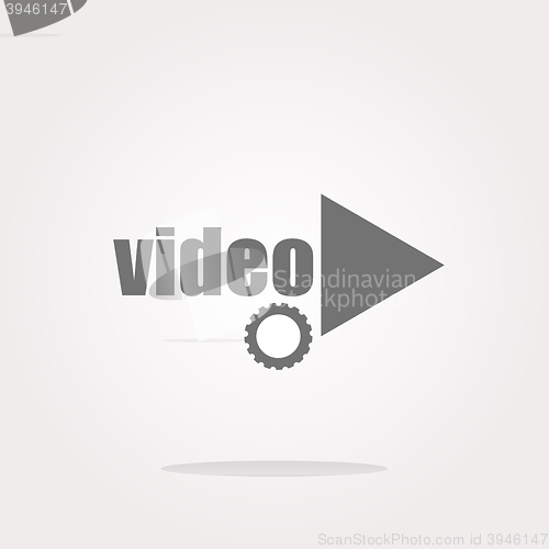 Image of vector video play button (icon) over white background