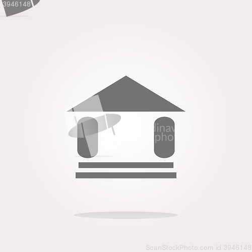 Image of vector button with summer home, web icon sign