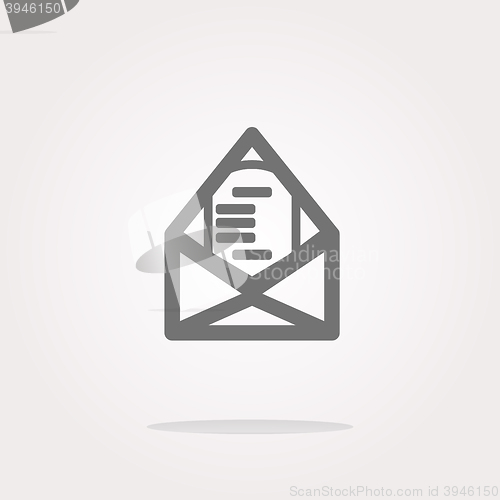 Image of vector mail envelope icon web button isolated on white