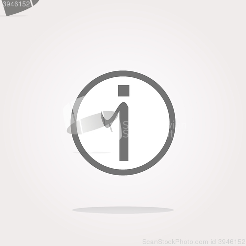 Image of vector glossy web button with information sign. Rounded shape icon