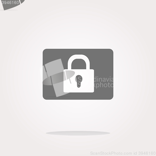 Image of vector closed padlock icon web sign isolated on white