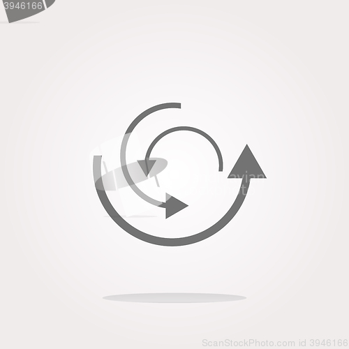 Image of vector abstract circles lines (arrows) on web glossy icon (button)