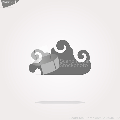Image of vector white cloud on internet icon isolated on white