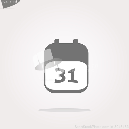 Image of vector calendar apps icon glossy button. day 31