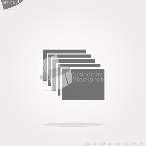 Image of vector folders on web icon, button isolated on white