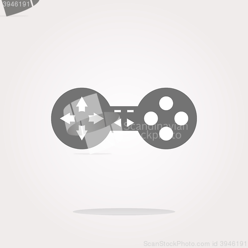 Image of vector game controller web icon, button isolated on white