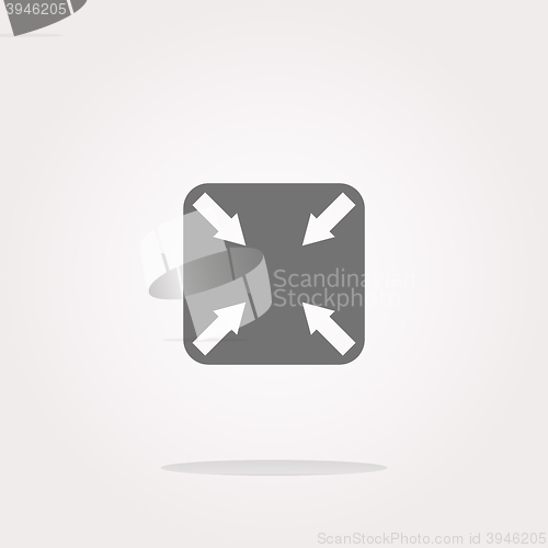 Image of vector abstract lines (arrows) on web glossy icon (button)