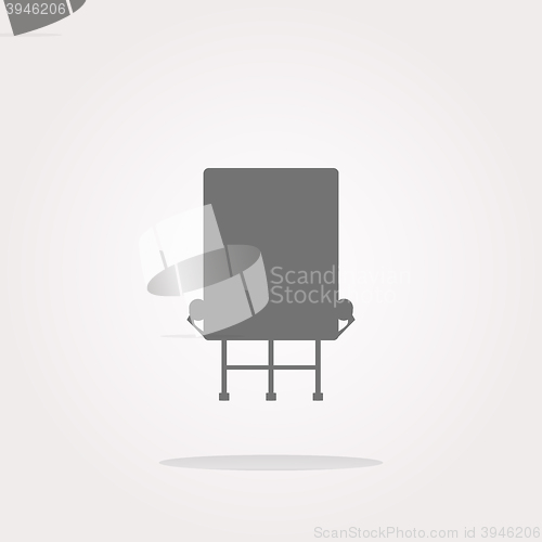 Image of vector glossy icon button with billboard isolated on white