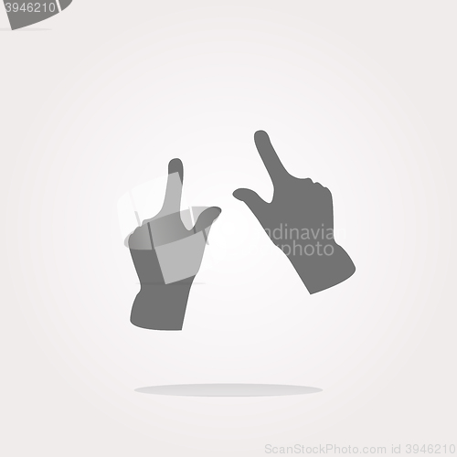 Image of vector hand set icon, web button isolated on white