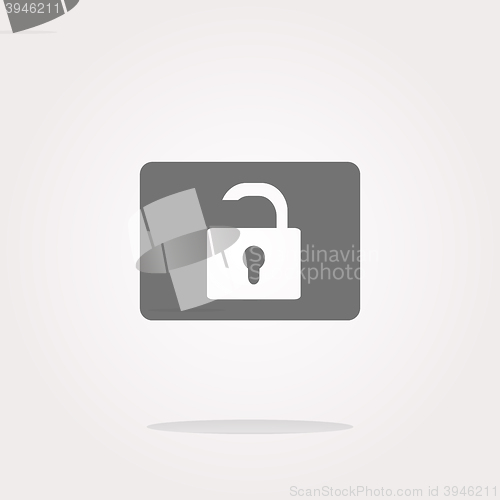 Image of vector open padlock icon web sign isolated on white