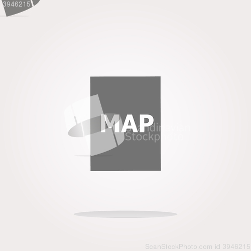 Image of vector map icon web button with map