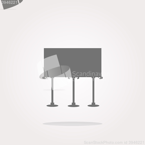 Image of vector glossy icon button with billboard isolated on white