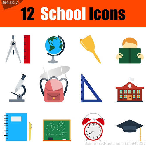 Image of Flat design education icon set