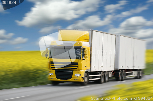 Image of  truck driving on country-road