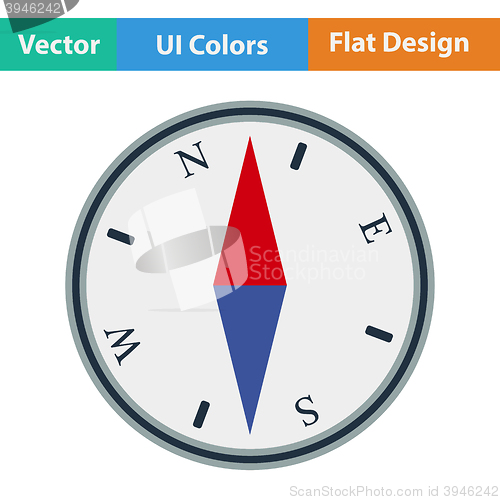 Image of Flat design icon of compass