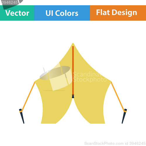 Image of Flat design icon of touristic tent