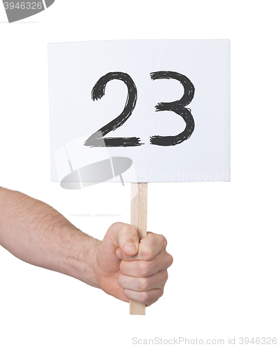 Image of Sign with a number, 23