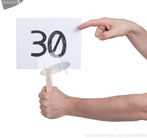 Image of Sign with a number, 30