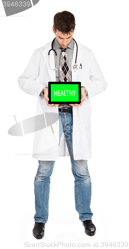 Image of Doctor holding tablet - Healthy