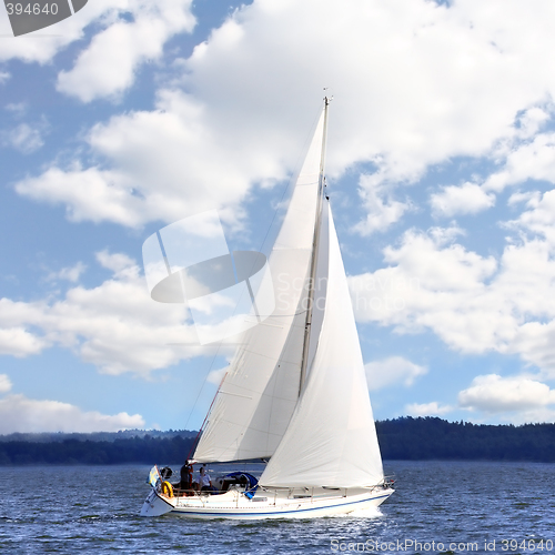 Image of Sailing boat in the wind