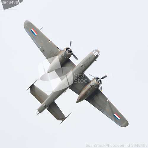 Image of LEEUWARDEN, THE NETHERLANDS - JUNE 10: WW2 B-25 Mitchell bomber 