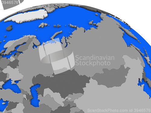 Image of Russia on political Earth model