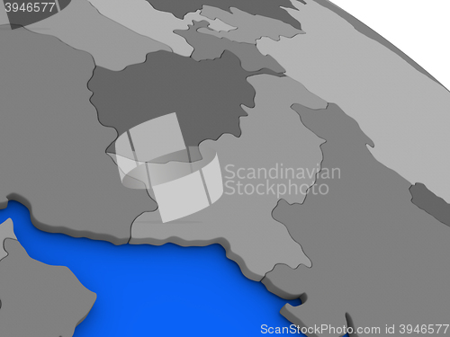 Image of Afghanistan and Pakistan on political Earth model