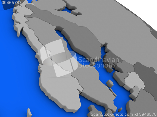 Image of Scandinavia on political Earth model