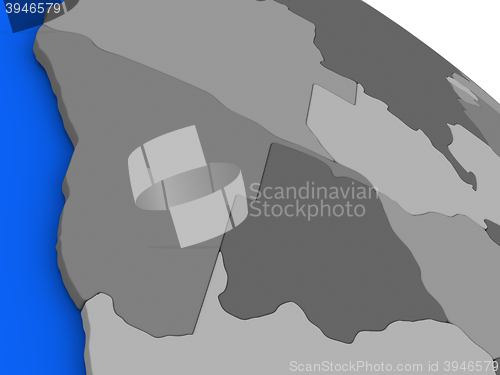 Image of Namibia and Botswana on political Earth model