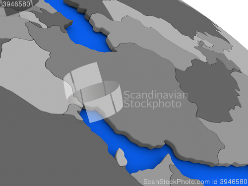 Image of Iran on political Earth model