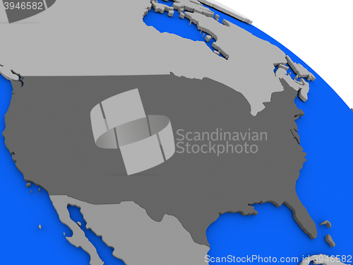 Image of USA on political Earth model