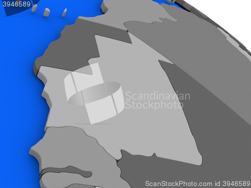 Image of Mauritania on political Earth model