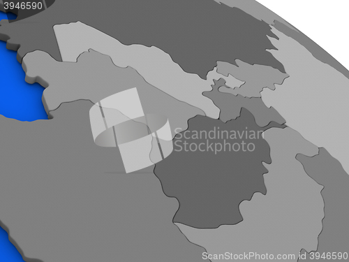 Image of Central Asia on political Earth model