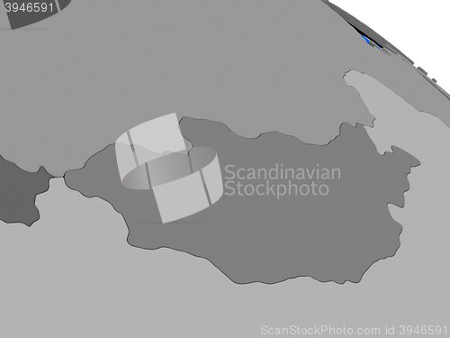 Image of Mongolia on political Earth model