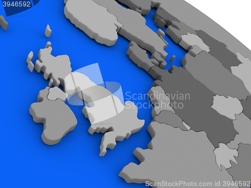 Image of United Kingdom on political Earth model