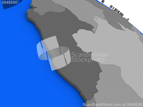 Image of Peru on political Earth model